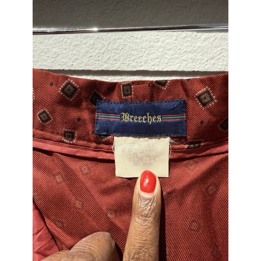Vtg‎ Geo Print Breeches Brand Pants Pleated Size 14 Preppy European Style USA - Picture 5 of 10